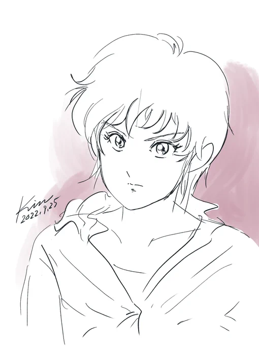 昨夜、オリジナルキャラのつもりで描いたラクガキ。線画をしばらく眺めていたら「これってバイファムのシャロンじゃね?」って思い、赤髪にしてみたら、やっぱり成人したシャロンだった件、うん、良いかも (*'ω`*) 