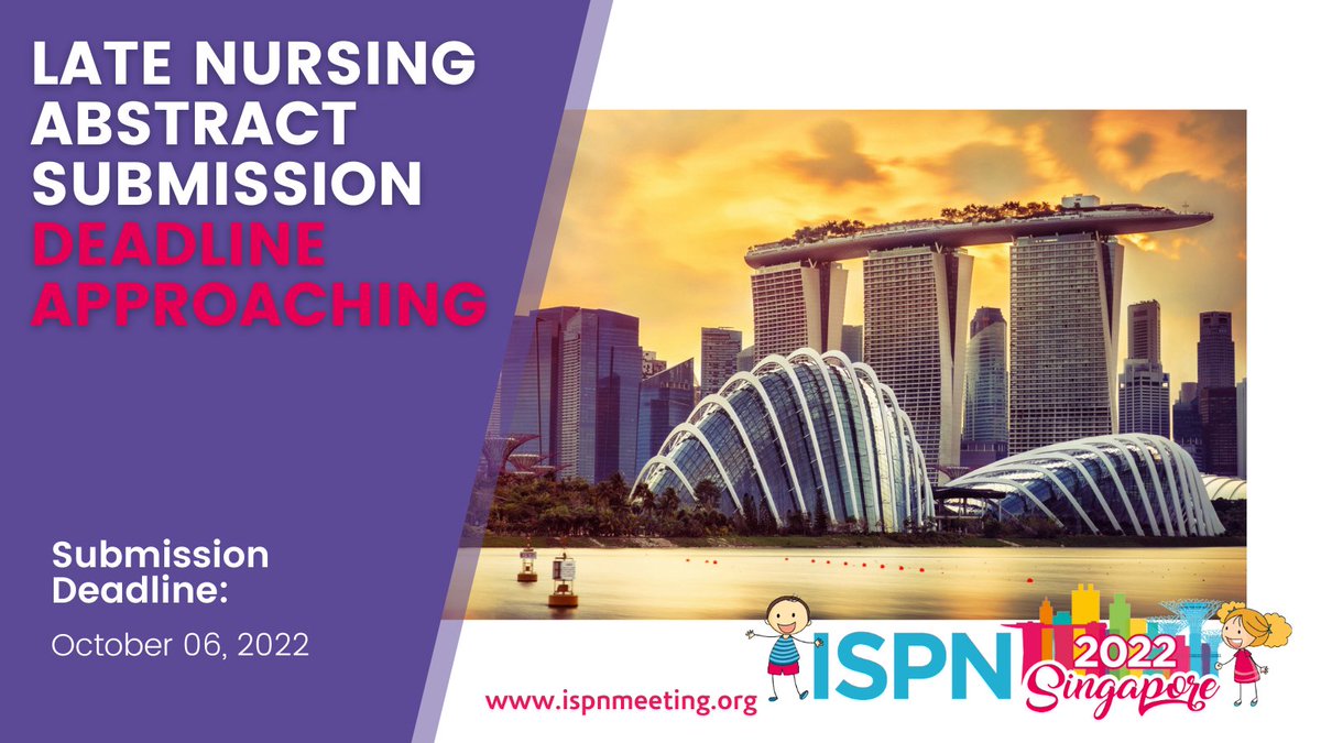 Late nursing abstract submission for #ISPN2022 is still open! Don't wait for the deadline 🗓 make your submission now 👉 bit.ly/3SDNpkZ More info 👉 bit.ly/3RfrC1y