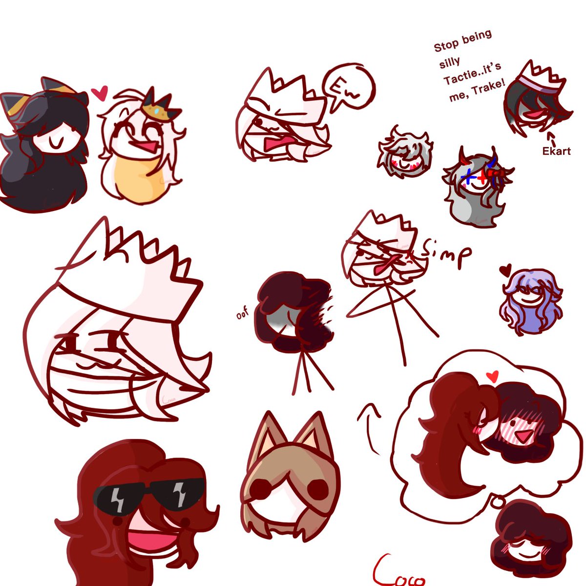 Nicksies_'s tweet photo. Just some doodles
(Why did I spend so much time on these)
#doodle #doodles #trake #cocolena #tactie https://t.co/N5ztmMdQKE