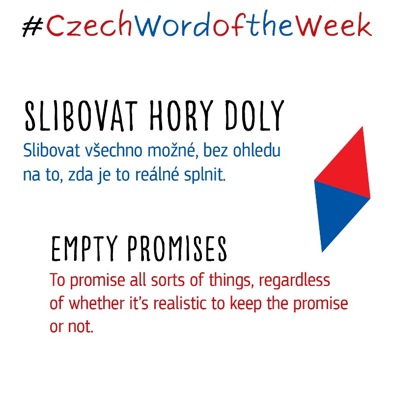 EUInterpreters's tweet photo. 🗨️ 🙄 Slibovat hory doly is the next word of our #CzechWordOfTheWeek series, to promise all sorts of things, regardless of whether it's realistic to keep the promise or not.
#EmptyPromises
Join us each Wednesday to learn a new word in Czech! 🇨🇿
#CZPRES
@CZECHIAinEU
@EU2022_CZ