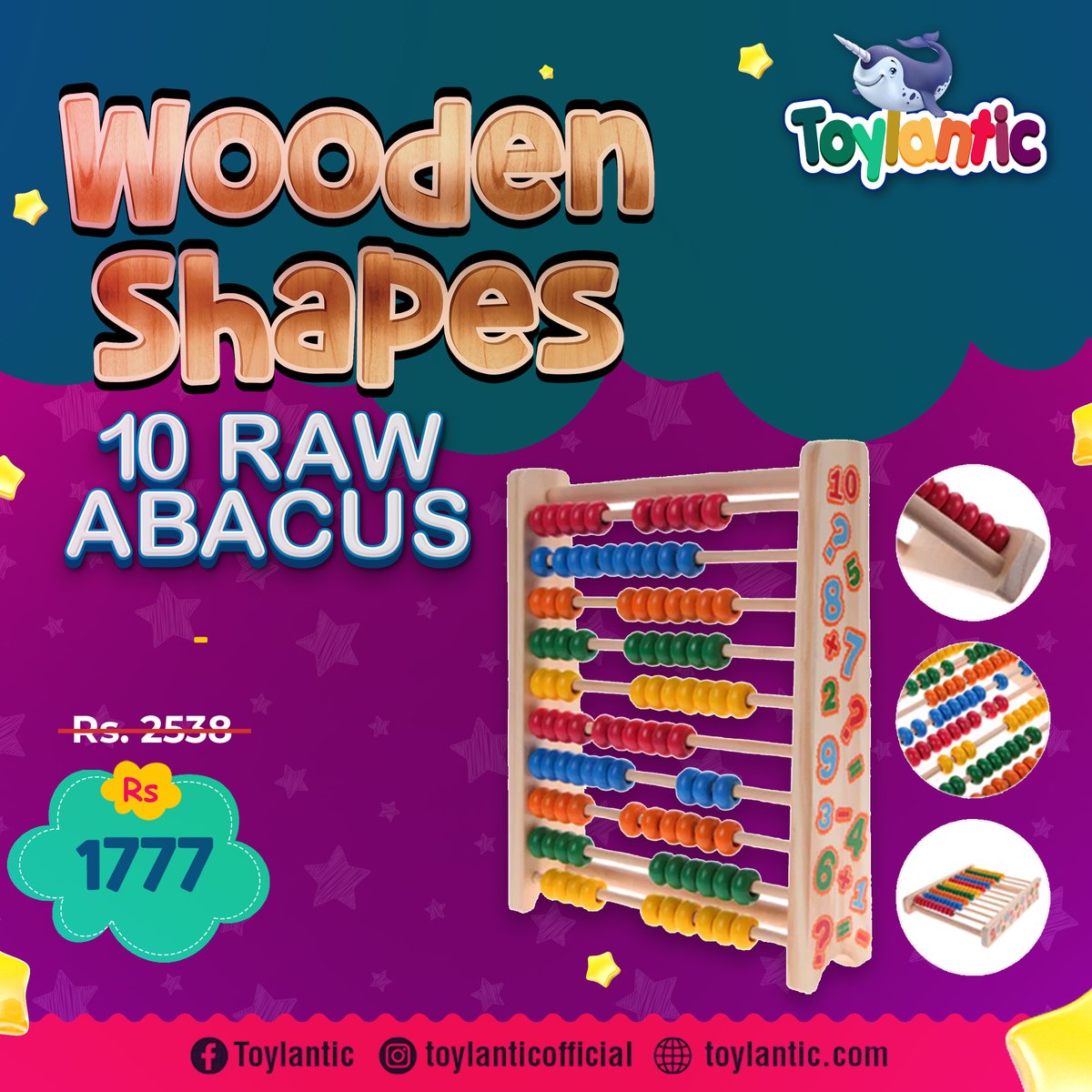 Abacus is known to improve the mathematical skills
Make your child learn through toys..!
Explore more educational toys:
toylantic.com/.../toys-by-ca…...
0334 0008697
#woodenshapes #woodentoys #educationaltoys #kids #creative #playtime #LearnWithPassion #childgrowth #toys #toylantic