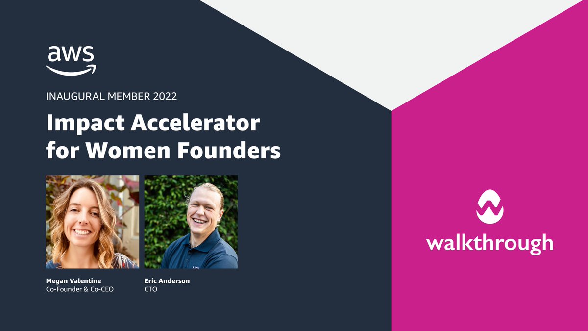 AWSstartups's tweet image. .@Walkthrough_co gives users personalized financial advice, to help on their financial journey. Founders Megan Valentine &amp;amp; Eric Anderson’s app incorporates behavioral science to guide members through investing, spending and more. #AWSImpactAccelerator

aws.amazon.com/blogs/startups…
