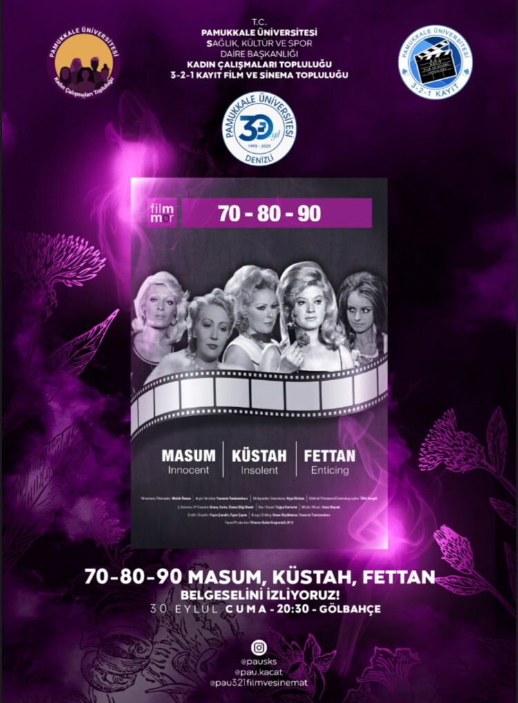 3-2-1 Kayıt Film ve Sinema Topluluğu ile 30 Eylül cuma günü saat 20.30'da Gölbahçe'de gerçekleşecek olan etkinliğimize herkesi bekliyoruz 💜🌸