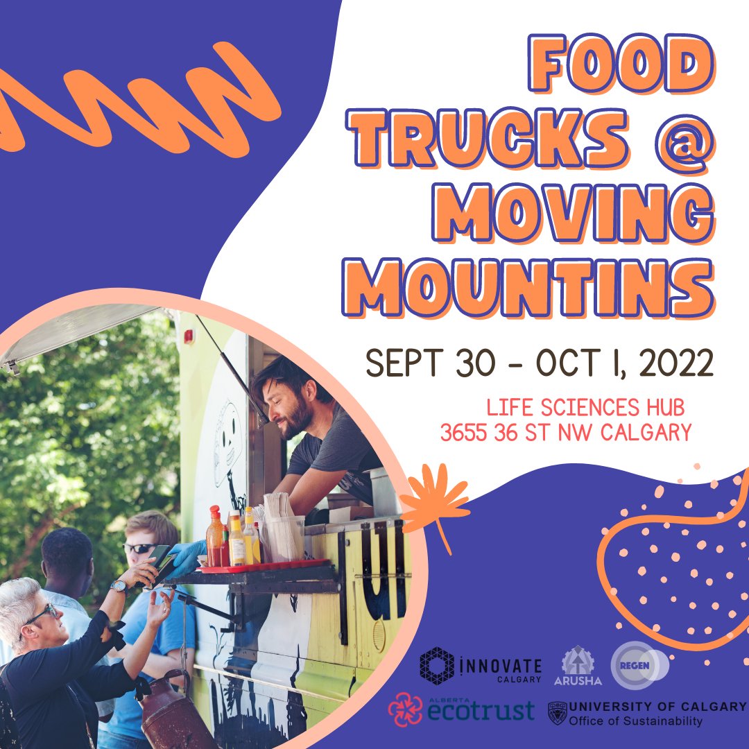 Who's ready to eat?!

Moving Mountains will have food trucks and drinks for your refuelling needs, come visit the Life Sciences Hub on September 30 and October 1!

Register Here: 
regenerationsociety.ca/moving-mountai…
#climateconfluence