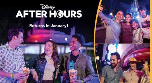ScottGustin's tweet photo. NEW: After Hours events will return to Walt Disney World Resort starting January 2023.

Disney After Hours events at DHS are scheduled for select nights, January 4 through April 19. Disney After Hours events at MK are scheduled for select nights, January 9 through March 27. https://t.co/a59PwKDxCV