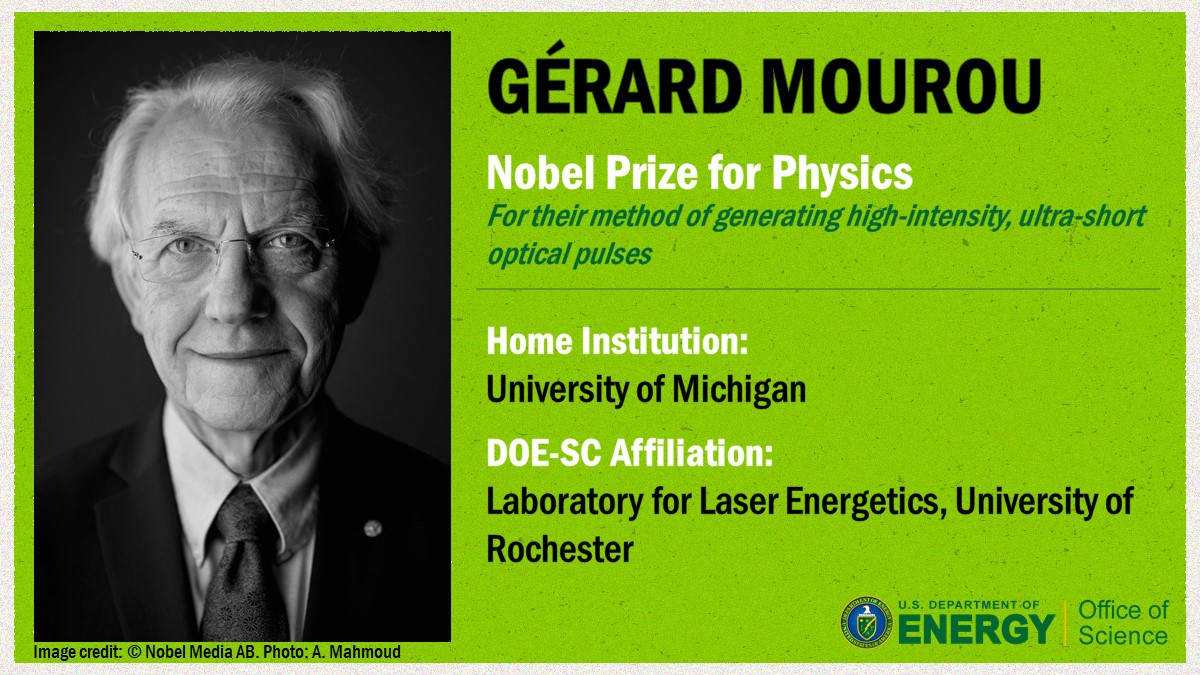 doescience's tweet image. Gérard Mourou co-developed chirped pulse amplification –  stretched, amplified, then compressed laser pulses that do not destroy the amplifying material. Millions of eye surgeries now use this precision technique. #Basic2Breakthrough #Nobel @Umich @UofR science.osti.gov/About/Honors-a…