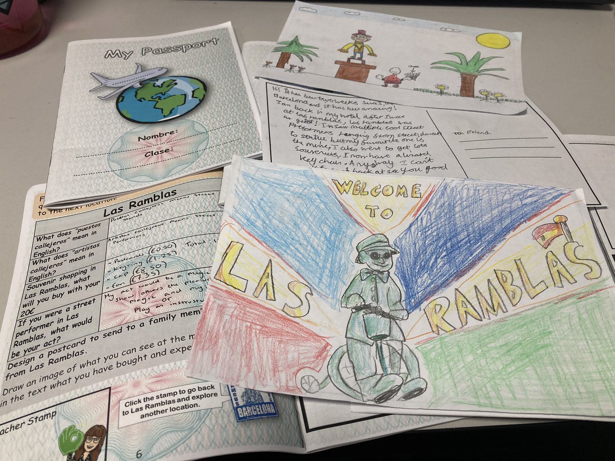 Some of the amazing postcards created by our TAL on Tour Involve group today after we ‘toured’ Las Ramblas in Barcelona together! We are excited to continue to explore Barcelona with you. Where will we go next week? 🇪🇸#languagesatTAL