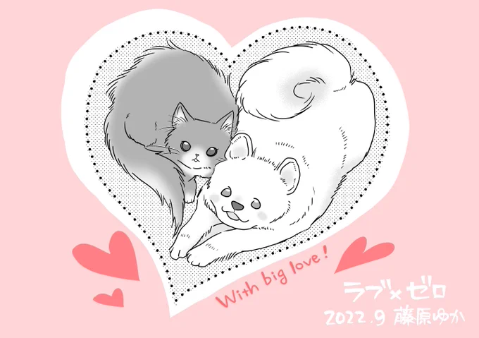 【配信お知らせ】もふもふホストクラブ漫画『ラブ×ゼロ』今週は幕間回🐶🥂🐱2匹がこうやって偶然ハート型になってるのを依人がすかさず写真撮って天也に送って、天也はそれを何年も待ち受け画面にしていそう。
▶︎ https://t.co/5HOwsmWfV2
#LINEマンガ   #ラブゼロ 