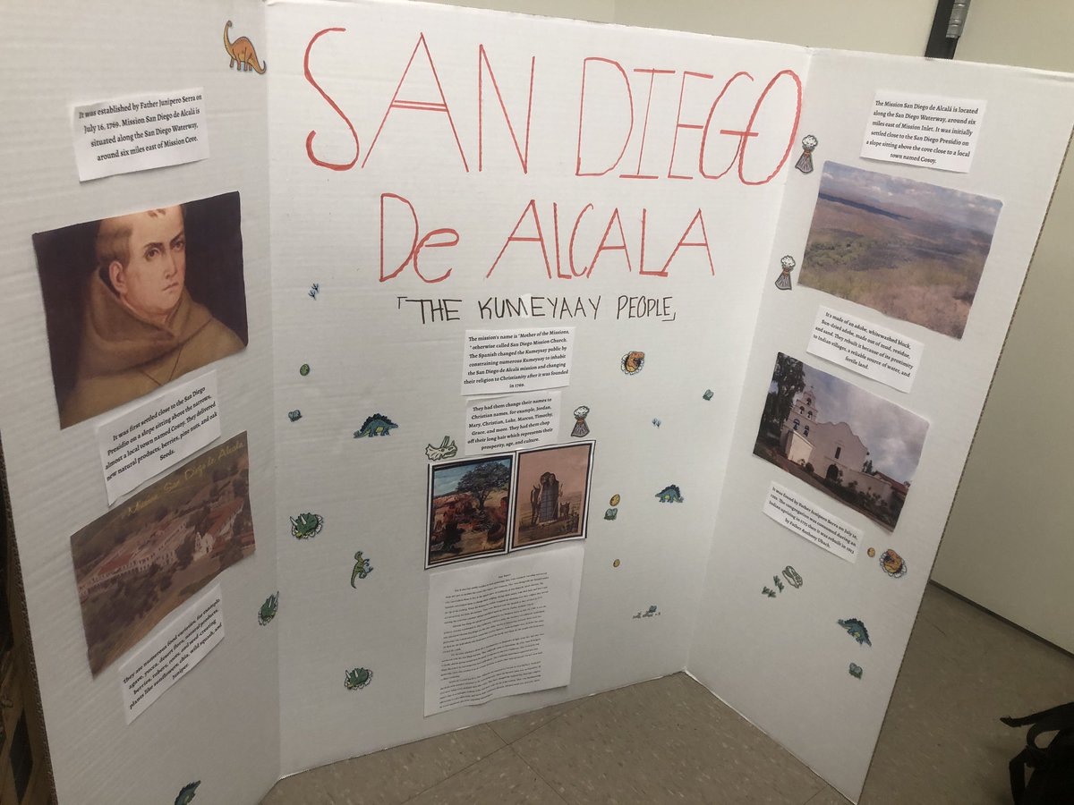 MrCovert7's tweet photo. Finished our California Mission Tri-Fold gallery walk. Students are identifying the impact CA missions had on the development of the region and the affects it had on Native Californian Tribes.  #History #CAmissions #NativeAmerican https://t.co/WfjdOB1LpO