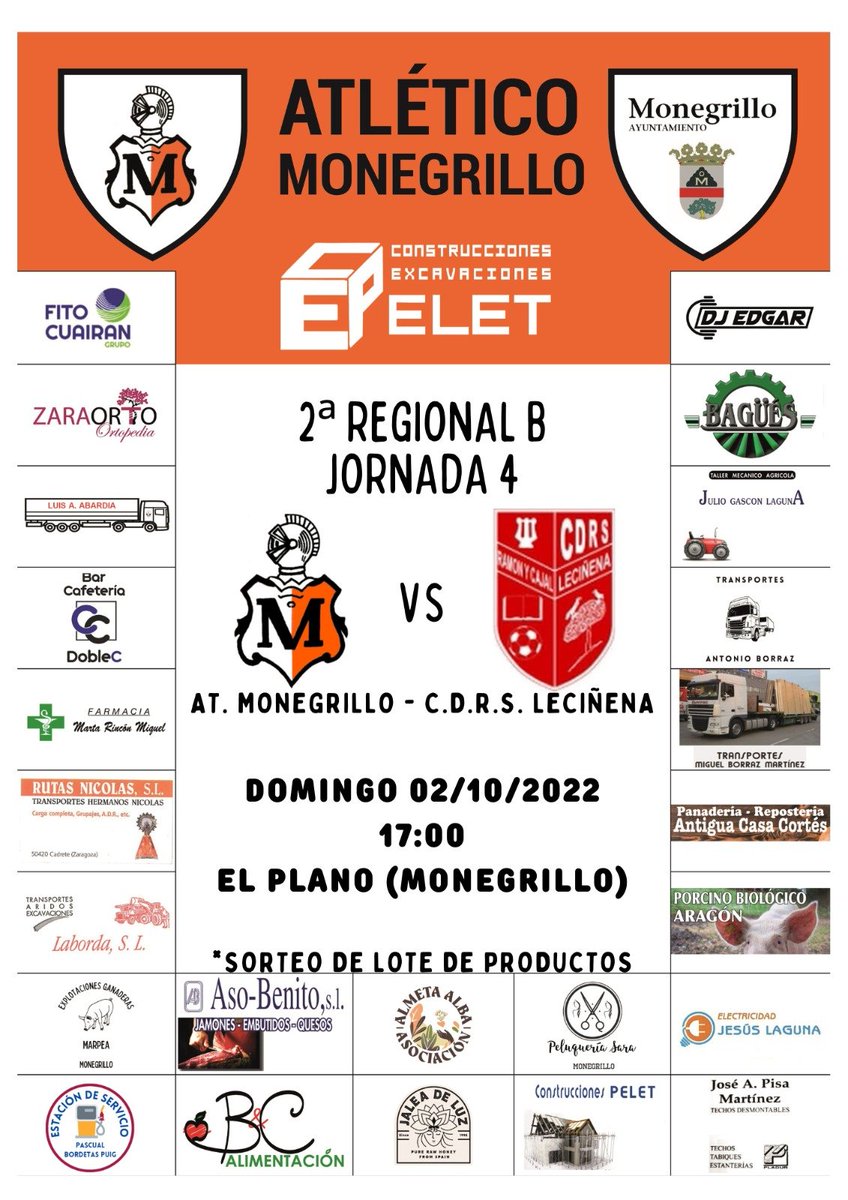 ⚠️🆕Este domingo jugamos de nuevo en casa.

📅🔄Cambio de orden jornada 21 con jornada 4.

👥🗣️Os esperamos a tod@s para que nos acompañéis en este bonito derbi y esperamos poderos brindar la victoria.

🍷🫒🧀Sortearemos un lote de productos.

#MonegrilloTeQuiero