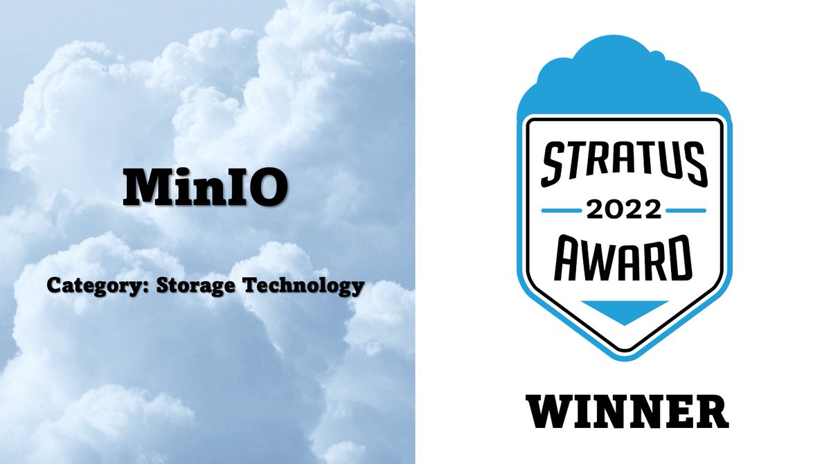 MinIO takes home another @BigAwards #StratusAward. Our repeat victory in storage technology reaffirms our leadership in the #multicloud. Thank you to the talented judges for their efforts: hubs.li/Q01nlskc0 #objectstorage