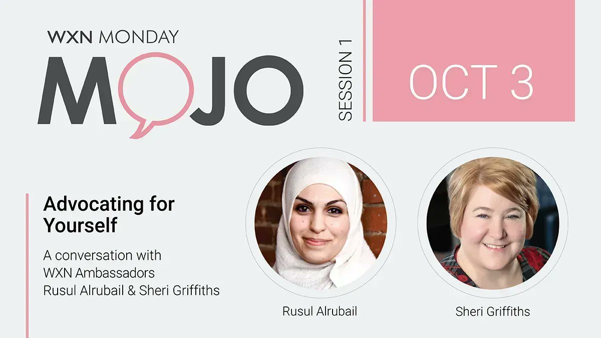 Join WXN's Monday Mojo led by <a href="/RusulAlrubail/">Rusul</a> and <a href="/sheri_griffiths/">Sheri Griffiths</a> where they discuss understanding what self-advocacy means and strategies you can implement in everyday situations. Session 1 starts on October 3rd.
buff.ly/3eOK0kq