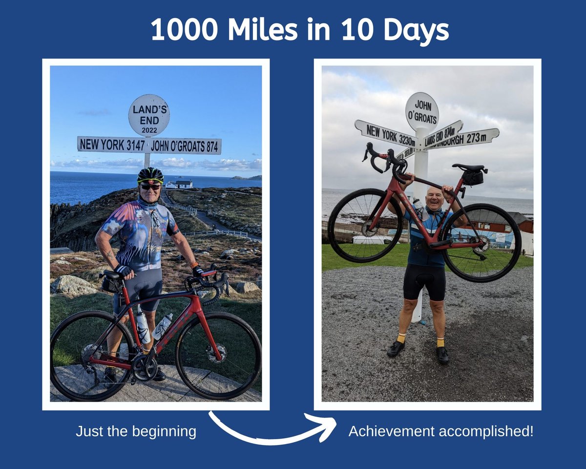 1000 miles in 10 days, from Lands’ End to John O-Groats, our colleague took part in a charity bike ride in aid of Macmillan Cancer Support.

#culture #charityfundraising #challenge #peopleinaviation #charitybikeride