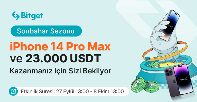 bitgetturkey's tweet photo. 🍂 Bitget'te Ödül Dolu Sonbahar Sezonu! 

📱iPhone 14 Pro Max ve 2️⃣3️⃣.0️⃣0️⃣0️⃣ USDT kazanmanız için sizi bekliyor! 💸

⏱ 27 Eylül - 8 Ekim

💰1000$ ekstra ödül için RT yapın ve linkteki görevleri tamamlayın! 
👉 https://t.co/ZygsB02HAK

Ayrıntılı bilgi: 
👉 https://t.co/IK8Z8XS7X4 https://t.co/M9FkMSY4K2