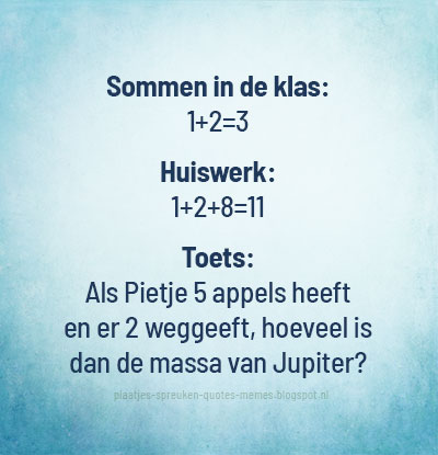 dbrplaatjes's tweet photo. We hebben nog veel meer plaatjes met quotes over school! --> https://t.co/s84xtZZyHP
#rekenen #som #wiskunde #school #klas #opleiding #onderwijs #toets #examen #spreuk #quote #meme #humor #grappig #wijs #wijsheid https://t.co/KGjlvEAjTl