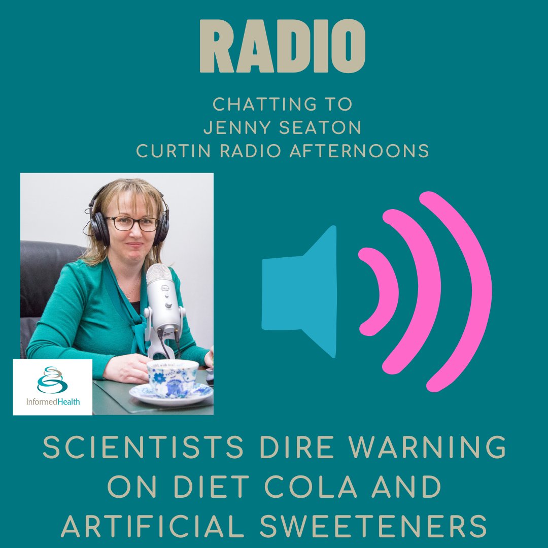 Fiona Kane (@speakspodcasts) on Twitter photo I recently chatted to Jenny Seaton on <a href="/CurtinRadio/">Curtin Radio</a> Perth on the topic of scientists warning about artificial sweeteners and diet drinks.
You can listen here: informedhealth.com.au/wp-content/upl…
#artificialsweeteners #mediastable #dietcola I recently chatted to Jenny Seaton on <a href="/CurtinRadio/">Curtin Radio</a> Perth on the topic of scientists warning about artificial sweeteners and diet drinks.
You can listen here: informedhealth.com.au/wp-content/upl…
#artificialsweeteners #mediastable #dietcola