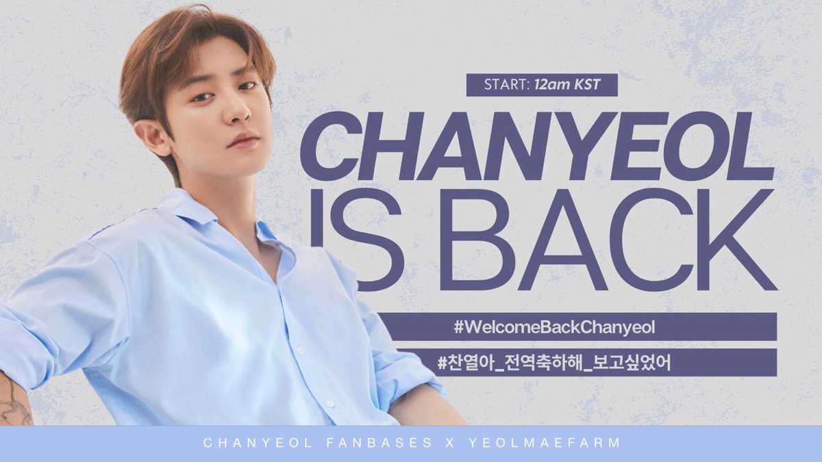 27xCHANYEOL's tweet photo. HASHTAG ANNOUNCEMENT

Join us in celebrating Chanyeol's military discharge by using the following hashtags

#️⃣WelcomeBackChanyeol
#️⃣찬열아_전역축하해_보고싶었어

Please use after 12am KST!

Let's send messages of love &amp; support to Chanyeol ❤🍒

#CHANYEOL #찬열 #박찬열 #엑소찬열 https://t.co/cOKpReRPwj