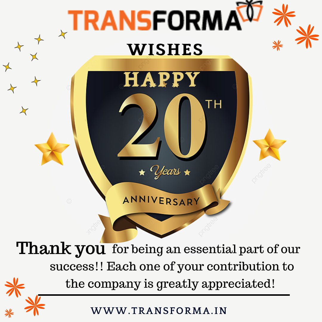 transformapress's tweet photo. Thank you for being an essential part of our success!! Each one of your contribution to the company is greatly appreciated!
Happy 20th anniversary!

#trasnformaanniversary #trasnformatvl #transformaebook #FoundersDay #software #ebook #epublishing #transforma https://t.co/pZ5Wu6WxKq