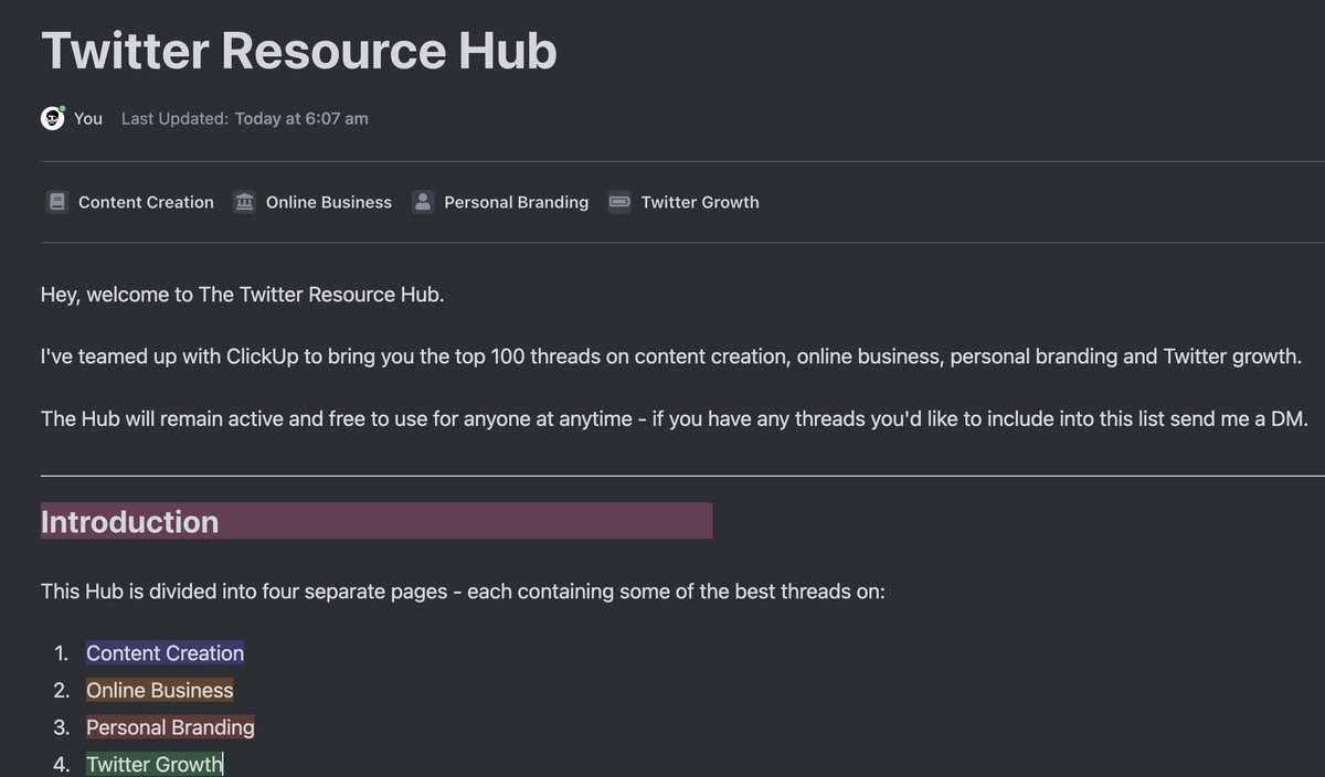Want to make Twitter a valuable asset?

I've assembled the top 100 threads on:

• Twitter Growth
• Online Business
• Content Creation
• Personal Branding

It's worth $5948.

But it's yours for free.

Just RT this tweet, comment "Hub" and I'll send you the link.