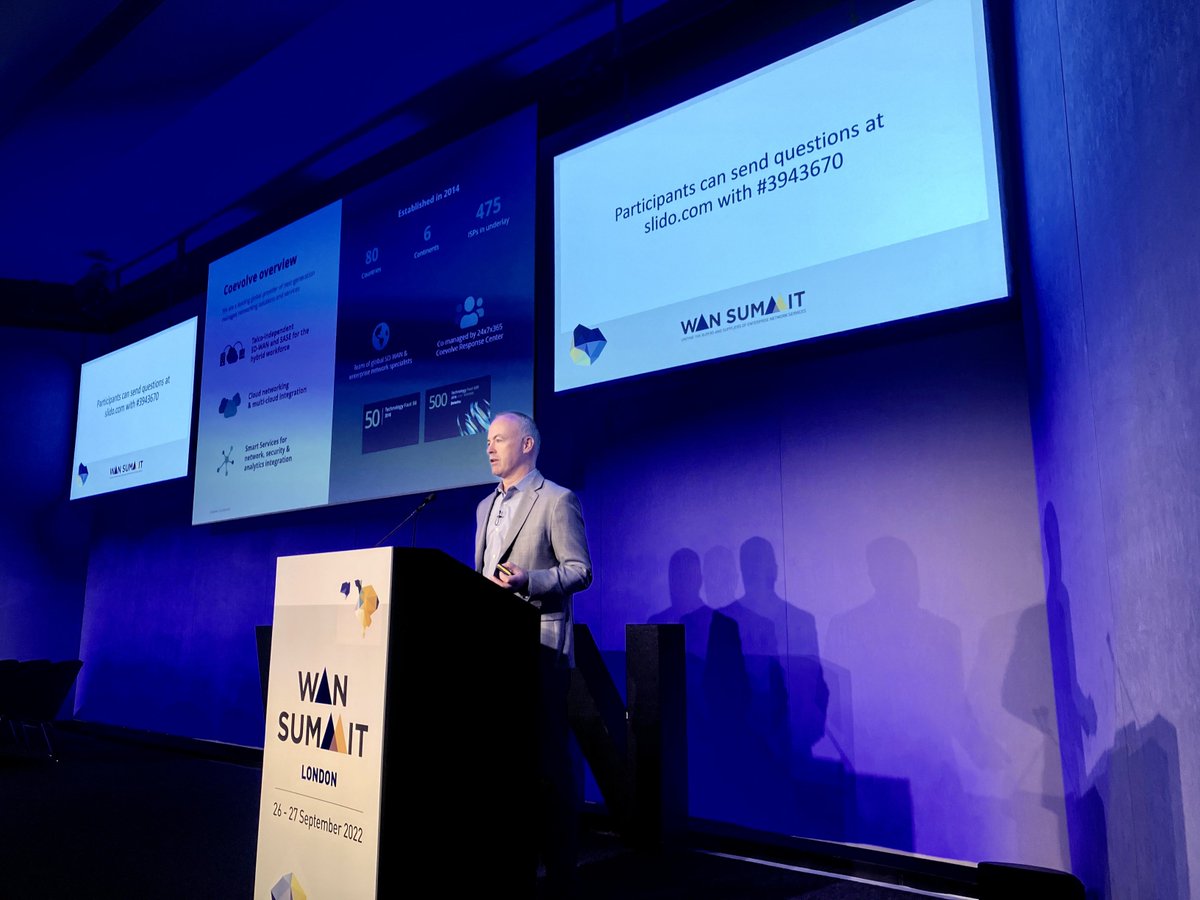 CRoche's tweet photo. This morning, James Halberstadt and I shared some details on the challenges enterprises are facing in their networks, and some potential ways to address them. Tomorrow’s network needs to fully support hybrid, work from anywhere models. @WANSummit #SDWAN #sase #comanaged https://t.co/C3H0JaUgsX