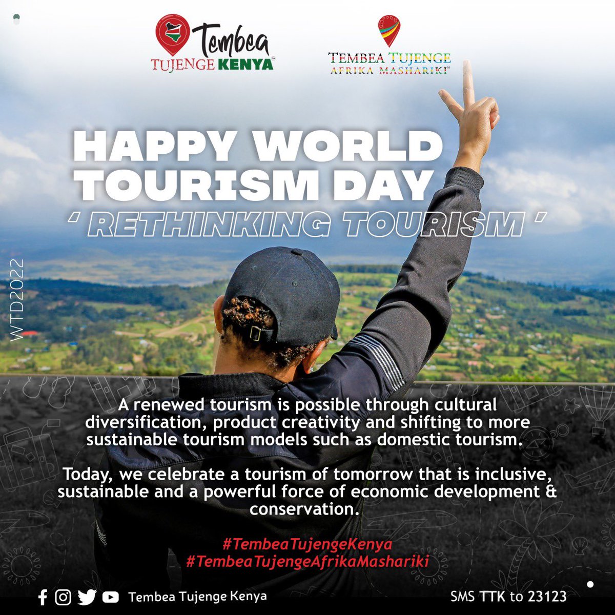 Happy World Tourism Day 🐾🌴🌊🐠🐘🦁🐆🐢🐬🦏 

The potential of tourism is enormous, and we have a shared responsibility to make sure it is fully realized! <a href="/unwto/">UN Tourism</a> 

#RethinkingTourism #WTD2022