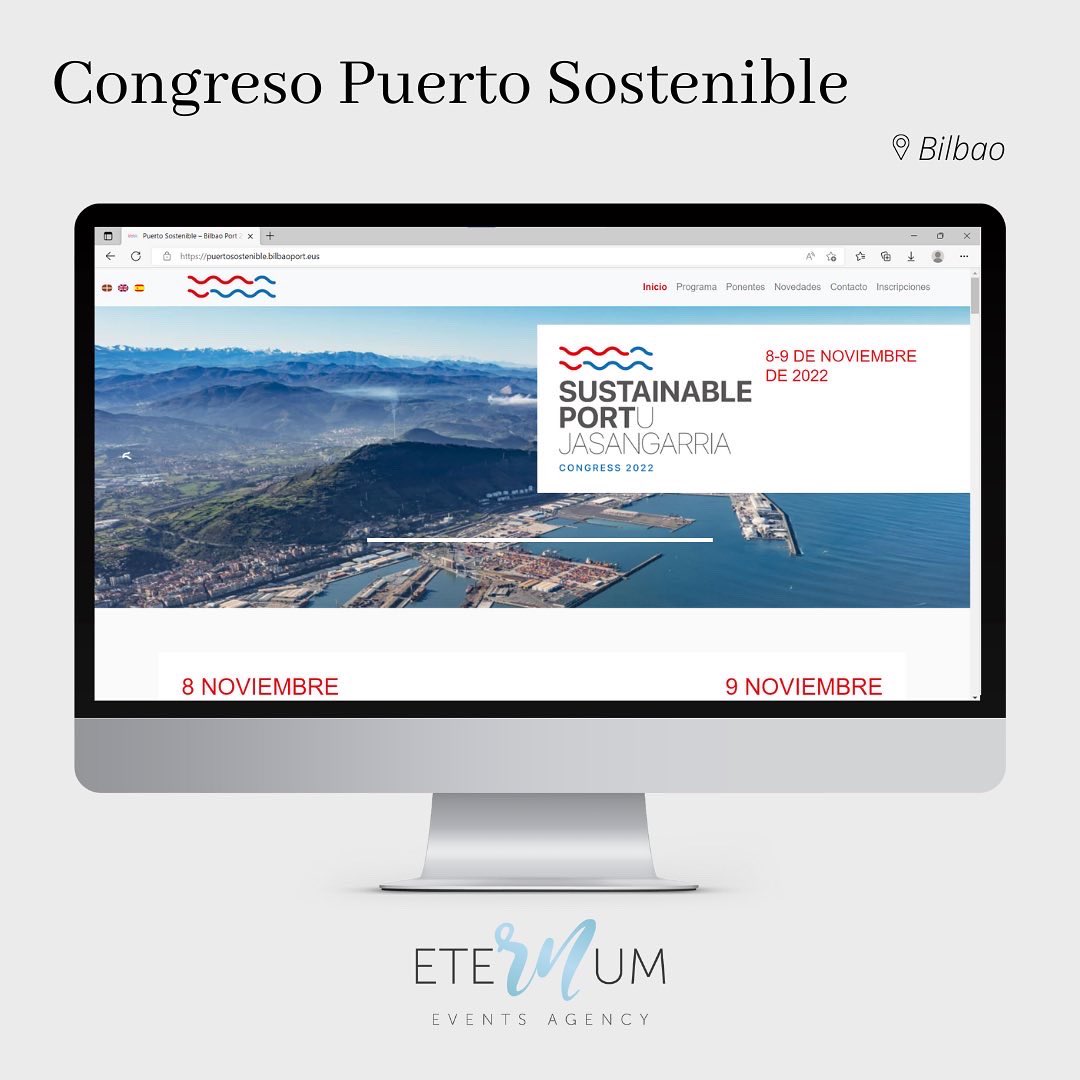 EternumEvents's tweet photo. 💙 #EternumEvents será #OPC del 1er Congreso Internacional de Sostenibilidad Portuaria, en #Bilbao. Los próximos 8 y 9 de noviembre.
Todo un reto para el equipo!
Si estáis interesados, ¡ya hemos abierto inscripciones! Toda la info en la web
➡️ https://t.co/FLSGKJ8nXu https://t.co/4bdNPqgYYN