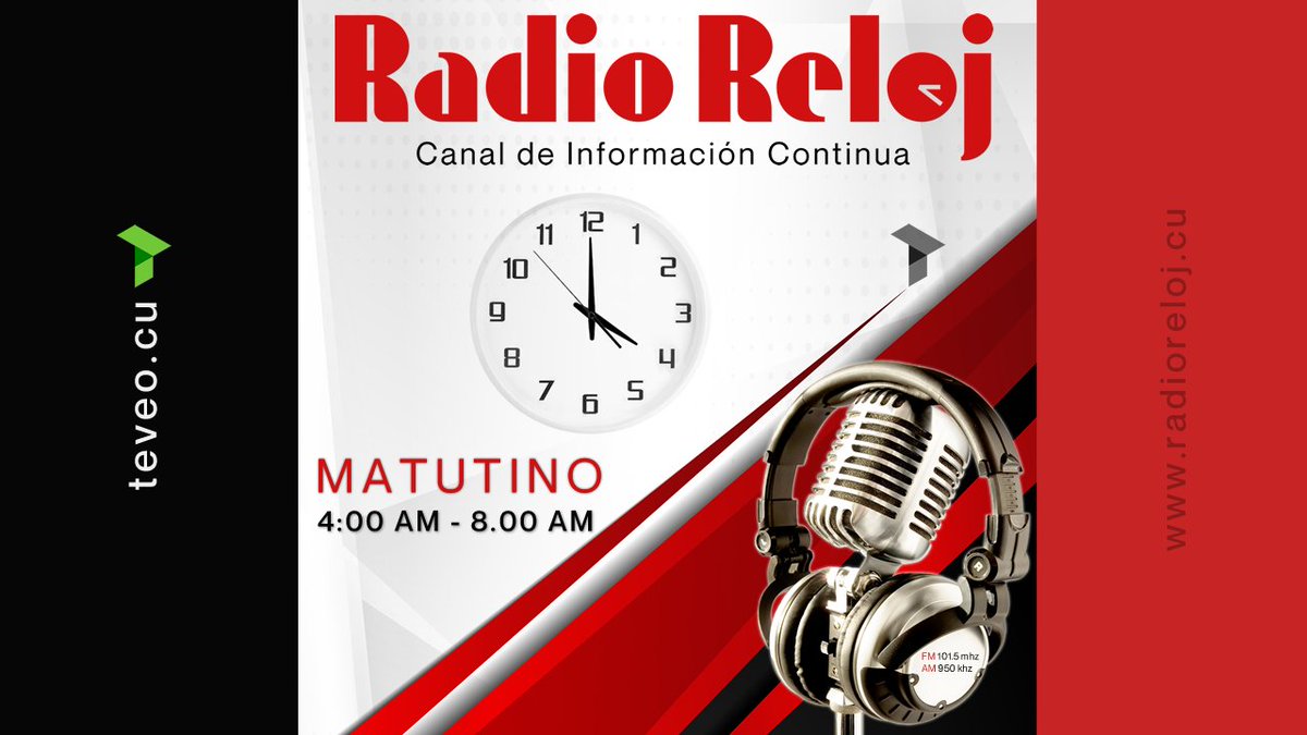 [AUDIO] Matutino → Espacio informativo estelar de Radio Reloj en audio a demanda → 📻 La #Habana, #Cuba, 27|09|2022 teveo.cu/media/rs9NvnHa…