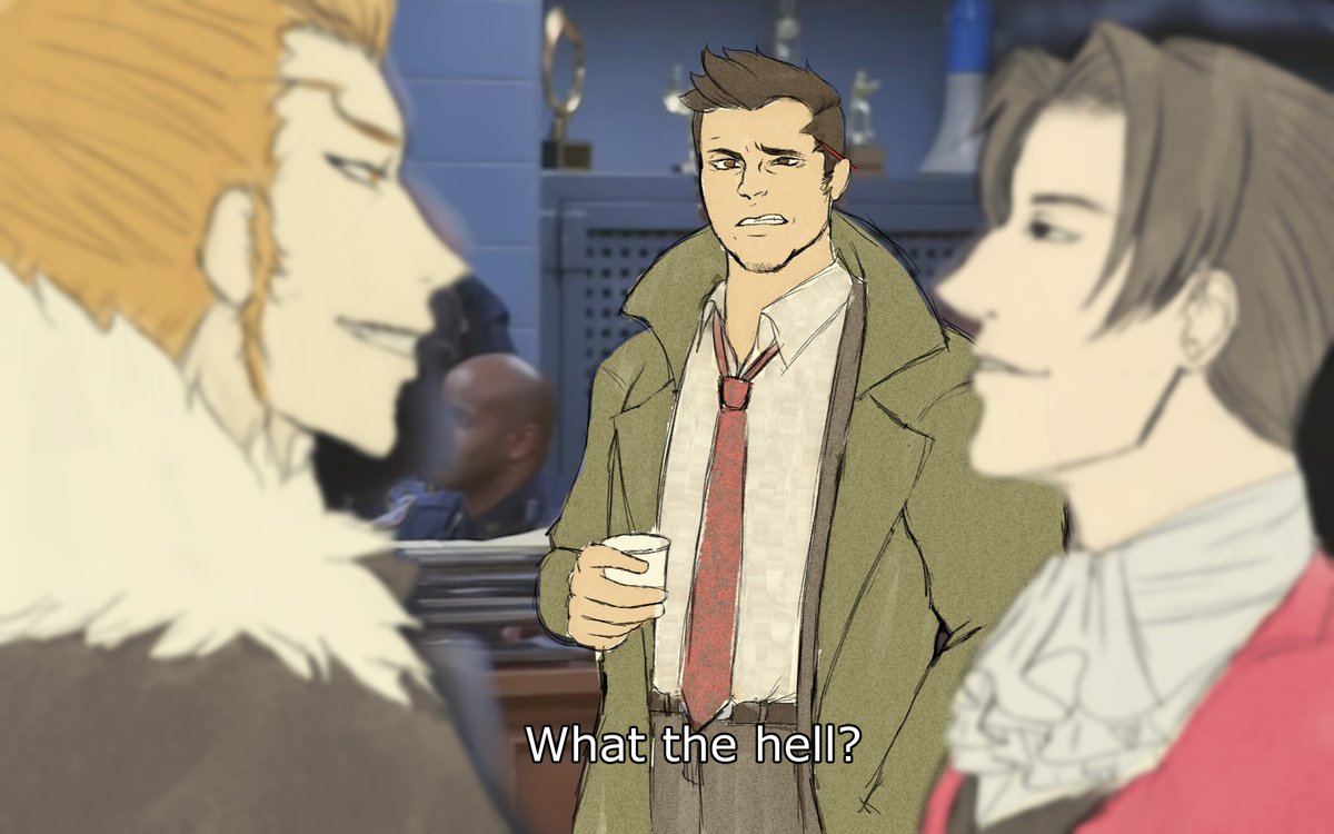 TwifairyCosplay's tweet image. Ace Attorney Investigations is actually just Langworth being Pimento and Rosa from Brooklyn Nine Nine ft. a Live Gumshoe Reaction