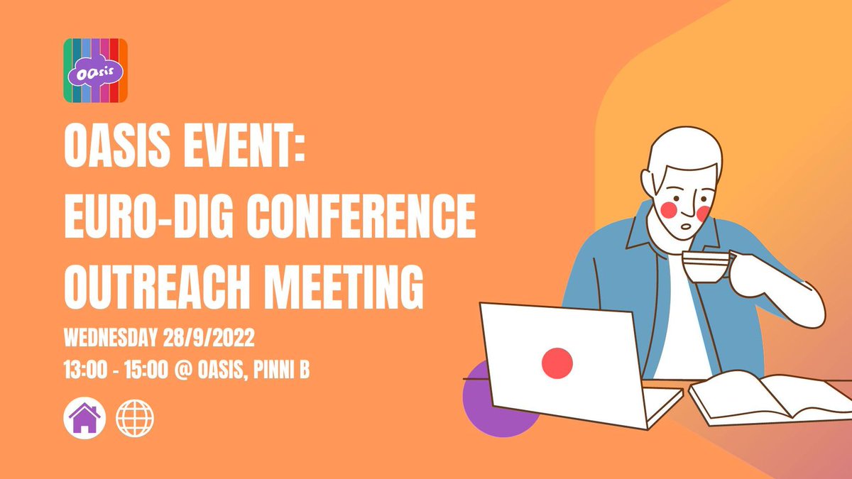 Are you interested about the internet and how it is governed?

Then join us tomorrow from 1PM to 3PM (13.00-15.00) as OASIS is hosting an open and free event about the upcoming EuroDIG (European Dialogue on Internet Governance) conference!

#oasistunifi #eurodig