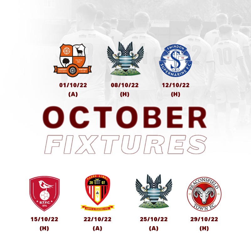 Truro City FC on Twitter "📆 𝗢𝗖𝗧𝗢𝗕𝗘𝗥 𝗙𝗜𝗫𝗧𝗨𝗥𝗘𝗦 An actionpacked month
