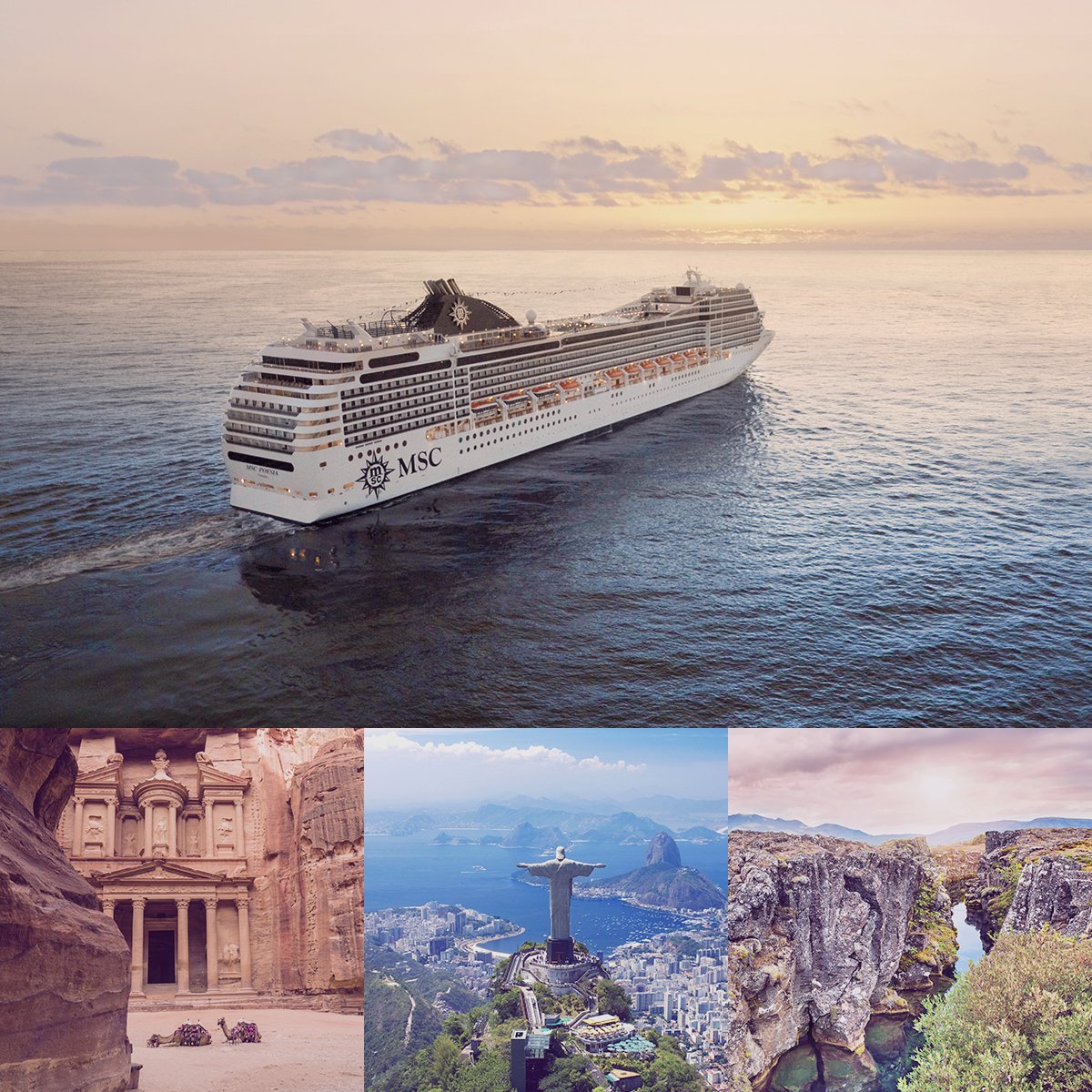 53 van 's werelds mooiste en meest fascinerende bestemmingen, één onvergetelijke cruise 💙

Schrap "de wereld zien" van uw bucketlist wanneer je met MSC Poesia vaart vanaf januari 2024. 

Bezoek onze website om te boeken : bit.ly/3LNOhkt