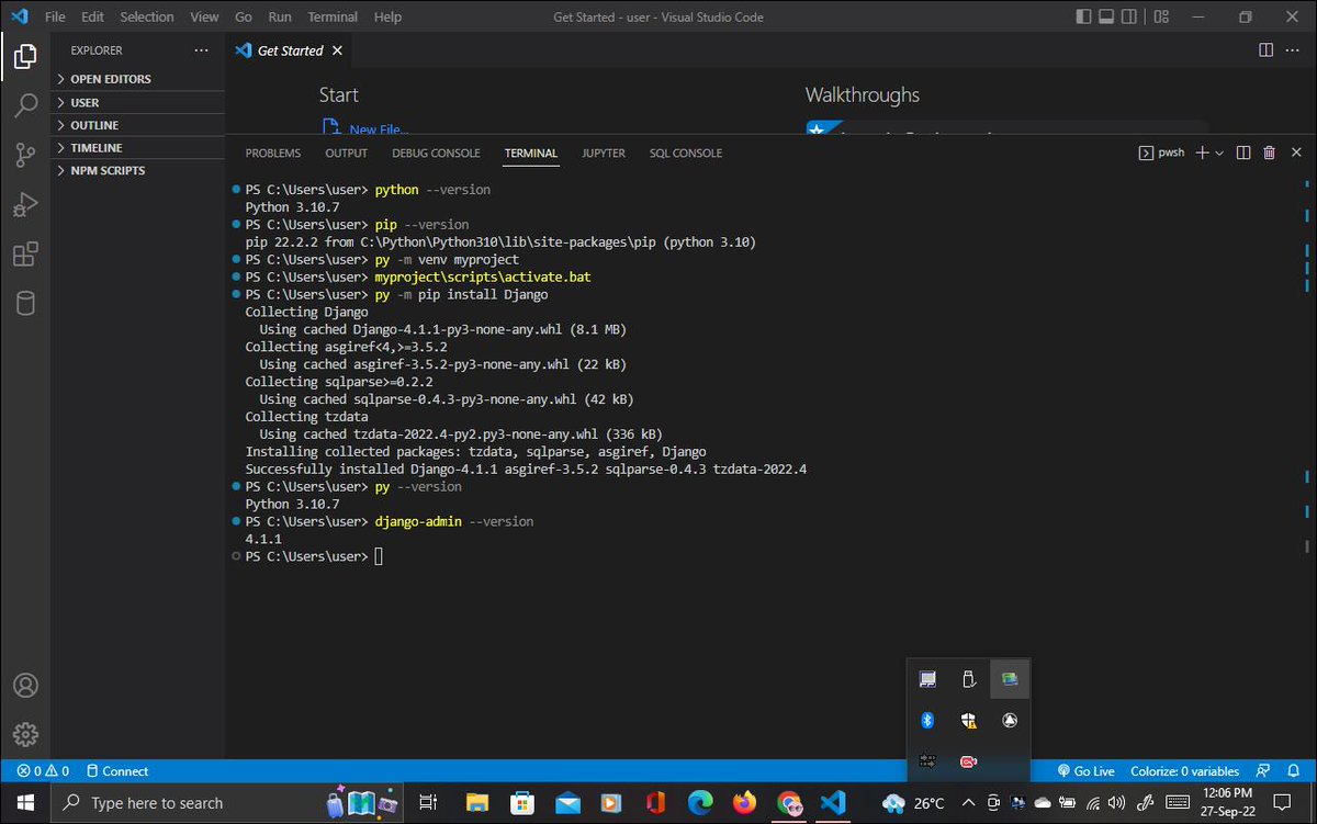 MayorOfisu's tweet image. Read about Django and tried to set up the Django environment too, wish me luck
#techtwitterng
#freeCodeCamp 
#100daysofcoding