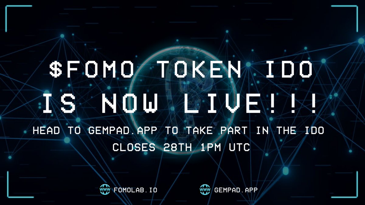 Just 1 day left to sign up for the <a href="/TheGemPad/">GemPad</a> presale!🔥🚀📅

Head over to register for the IDO👉 ➡️gempad.app/presale/0x96cF…