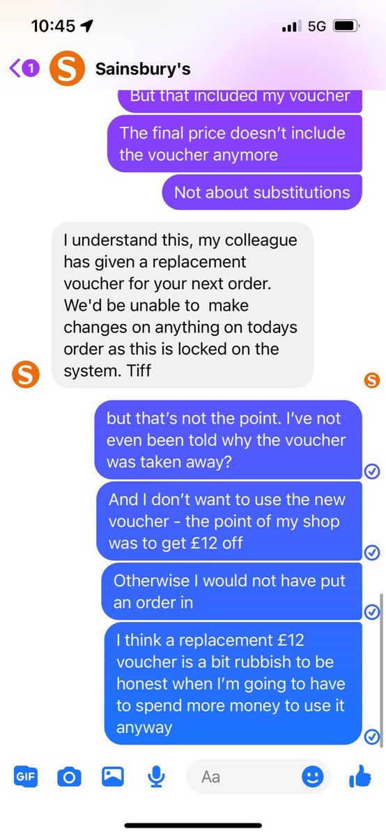 Dan_dcsn's tweet photo. @sainsburys please help - placed an order yest. Evening &amp; payment has been taken for full price despite £12 voucher applied. Been told we cannot have the £12 off, only unwanted future voucher offered &amp; cant cancel order https://t.co/i2M61AQQGE