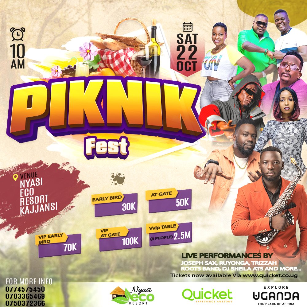piknikfestug's tweet image. Get ready for an action-packed #Piknikfest experience! as your favorite artists serve you with Big hits. Buy your early bird tickets today via 
qkt.io/Piknikfest22

#22nd #october #Nyasiecoresort
🔥🔥