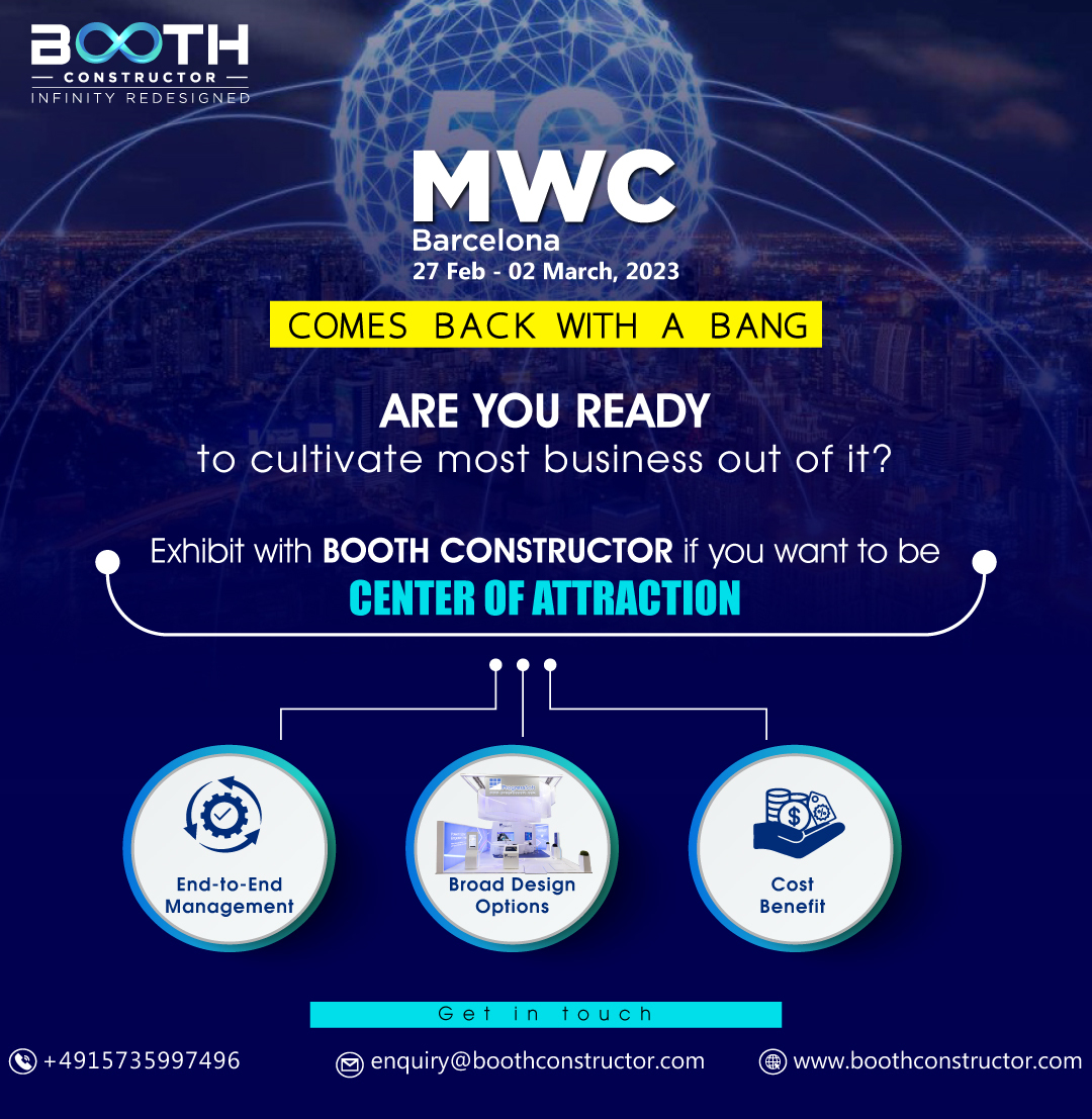 BoothConstruct1's tweet photo. MWC Barcelona is the world’s largest and most influential event for the connectivity industry. Are you all ready to mark your presence?
Make your presence known with our CREATIVE & INNOVATIVE Booth.
Connect with our exhibit consultant: https://t.co/XGiPEvBsRn
#boothconstructor https://t.co/DjtJREaEFG