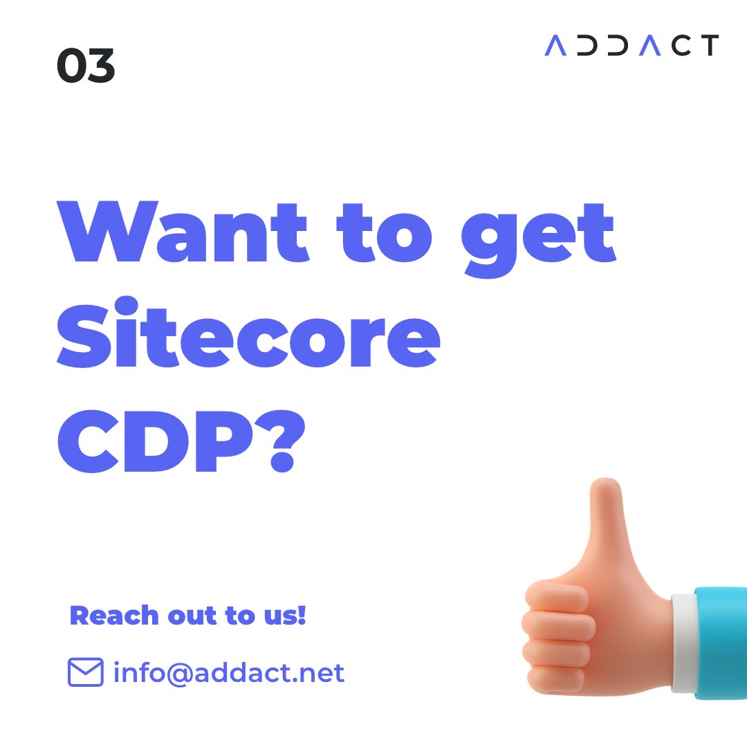 AddactTech's tweet image. Offer personalization, diversity, and support in your branding efforts using the Sitecore CDP! 

Reach out to us and get the power of Sitecore CDP to up your marketing game. 

#addact #sitecore #sitecorecdp #cdp #customerdataplatform #marketing #sitecorecustomerdataplatform