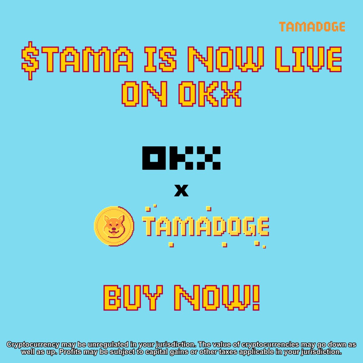 📣 Attention #TamadogeArmy ‼️ 📣

$TAMA Is Now Live On <a href="/okx/">OKX</a> - Tier 1 #CEX 🚀

Join The #TamadogeArmy - Buy $TAMA Now At bitesly.io/box_5b9da55c46…  

#memecoin #listing #crypto #altcoin