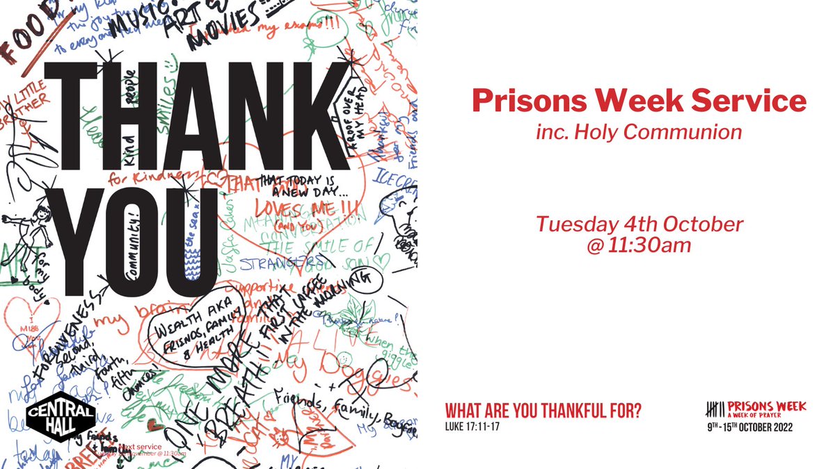 Join us for our October communion service focusing on the the theme of this years Prisons Week.

prisonsweek.org @PrisonsWeek #PrisonsWeek2022 

#SocialJustice #Mission #Service