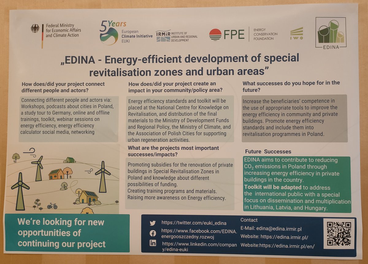 On behalf of the EDINA project team, we would like to thank the Organisers of the EUKI conferences and all the event speakers for the opportunity to be part of such an interesting event entitled Fostering the Green Transition #EUKICON22 in Berlin:)!!!