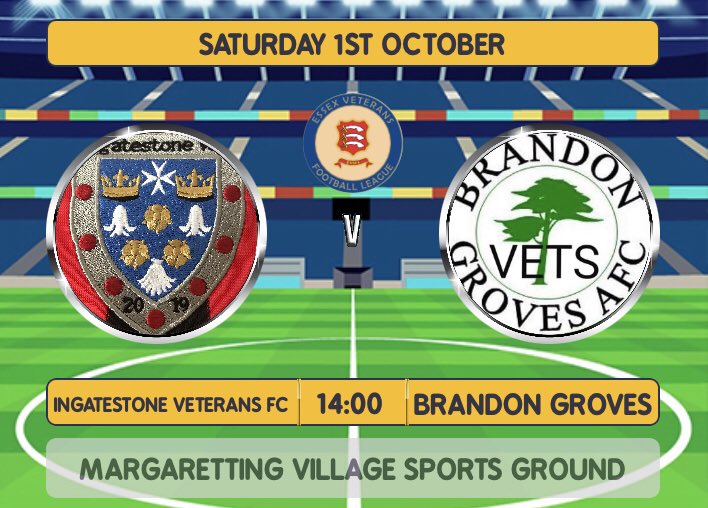After a weeks rest we resume our season by welcoming Brandon Groves to ours, can we keep the pressure on the big heads? <a href="/EssexVetsLeague/">Essex Vets League</a> <a href="/GrovesVets/">Brandon Groves Vets</a>