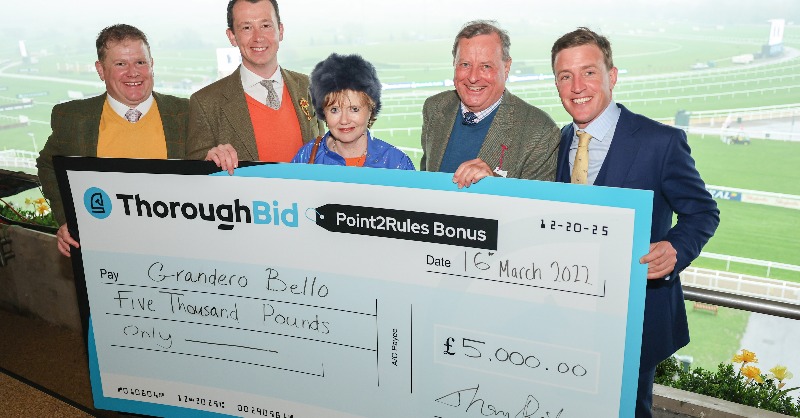 thorough_bid's tweet photo. The £5,000 #Point2Rules Bonus is back!

🤝 Buy P2P graduate @thorough_bid 
🏆 Win on rules debut
💰 Collect £5,000 bonus

More info 👇 #ThoroughBid