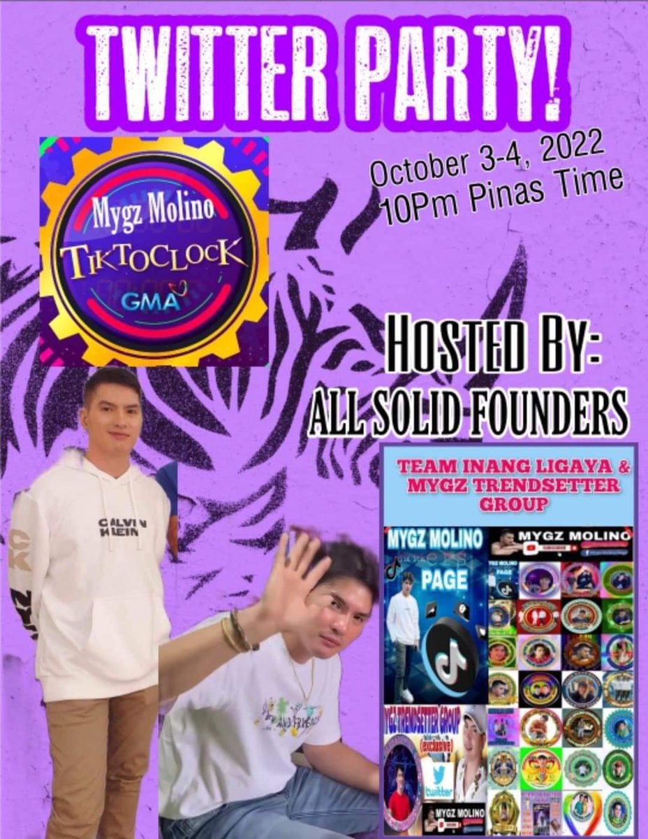 Yowwww Whatzup mga KABUNSO
READY READY na Grand Twitter party on October 3 and 4

MYGZ MOLINO ON TIKTOCLOCK

#TiktoClockGMAWithMygz