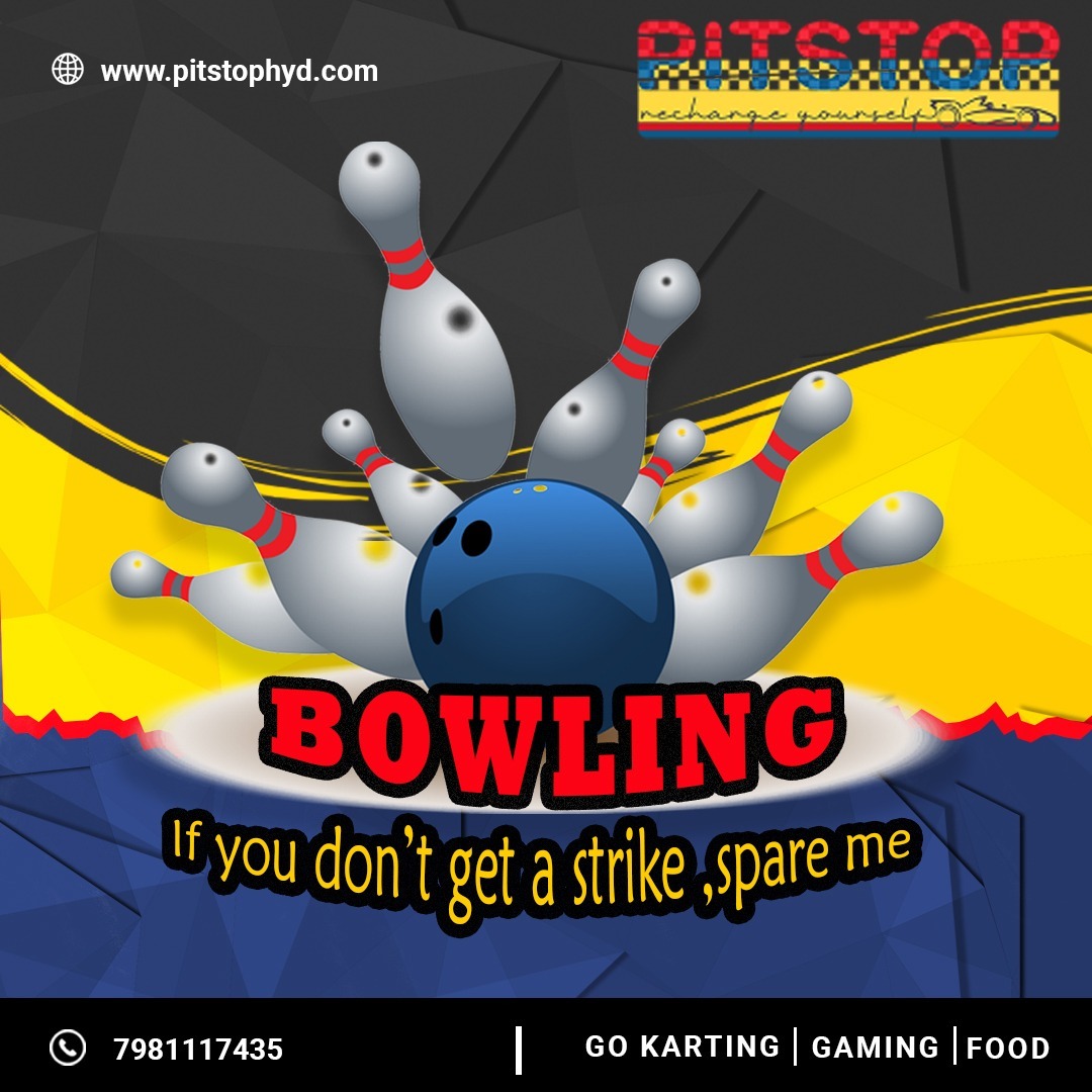pitstophyd's tweet photo. BOWLING 
Strike up some Fun! 
Visit: Pitstop, Raj Nagar, Necklace Road, Khairtabad.
Call - 7981117435
Timings - 11 AM - 12 AM
#bowling #gokarting #skycycling #bowlingalley #games #segway #AdventurePlace #adventuretime #NecklaceRoad #Hyderabad #GoKarting  #pitstophyderabad https://t.co/jbbfJhWVjL