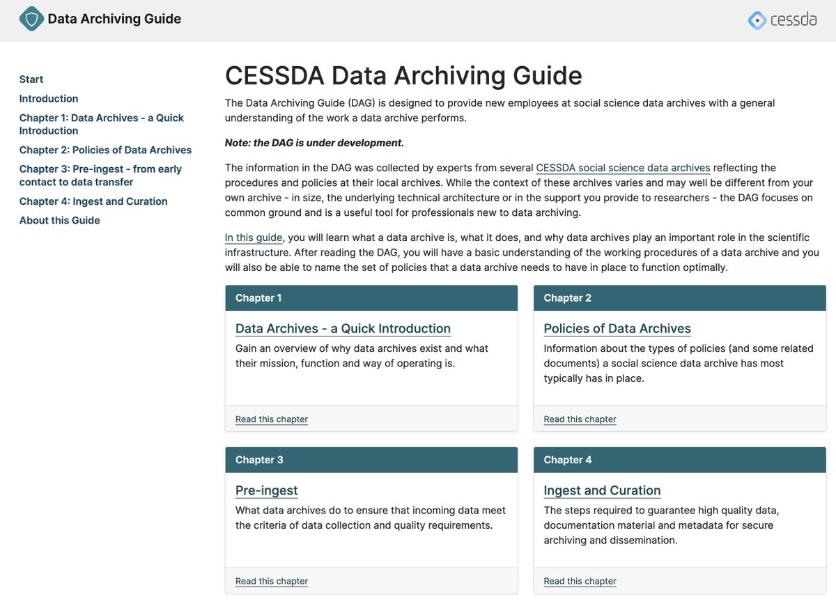 CESSDA_Data's tweet photo. ✨Discover the #DataArchivingGuide – a training event for new(ish) staff members
📅 13 Oct 9:30–17 CEST
Learn about a new resource for employees at #dataarchives w/ an understanding of the work a data archive performs.
https://t.co/qQjdQk4PYu #FAIRData #CESSDATraining https://t.co/rRfrxoo9rp