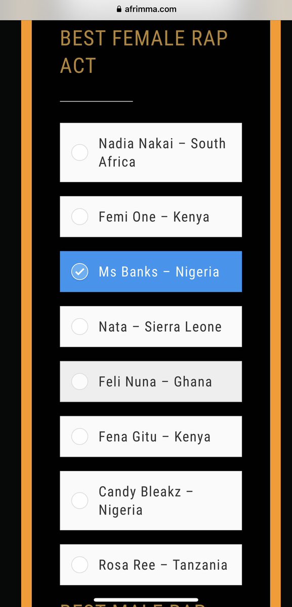 ayodejii____'s tweet photo. Go cast your votes 🗳️ for Ms Banks as Best Female Rap Act on https://t.co/zB6dcGdop5 @afrimma 🙏🏽🙏🏽 https://t.co/slCT2QvZeG