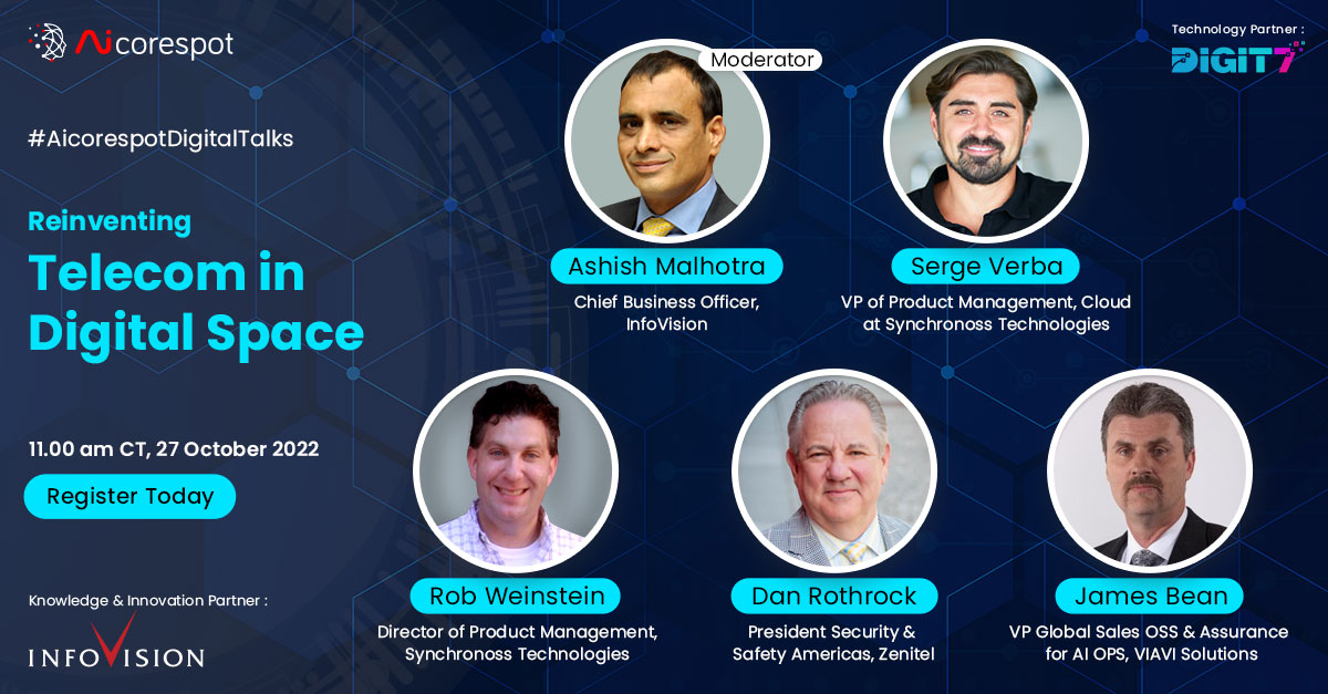 aicorespot's tweet image. How the telecom industry is reinventing emerging technologies to bridge gaps and explore ways to be on top of the digital revolution. Listen to this expert panel discussion on October 27 at 11:00 am CT.

Register now: aicorespot.io/reinventing-te…

#Telecom #5G #TelecomTransformation