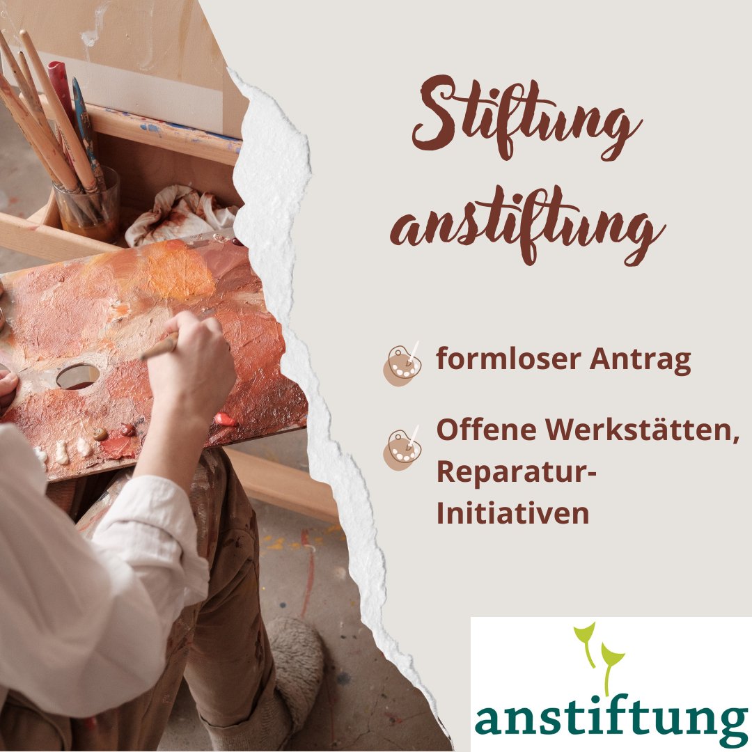 KSM Koordinierungsstelle Medienbildung (@ksmedienbildung) on Twitter photo #TipTuesday Heute stellen wir Ihnen die #Förderung der #Stiftung <a href="/anstiftung/">anstiftung</a> vor und zwar im Bereich der offenen #Werkstätten und Reparatur-Initiativen. #Förderanträge können formlos eingereicht werden. Förderfähig bei den offenen Werkstätten sind zum Beispiel Sachkosten...(1/2) #TipTuesday Heute stellen wir Ihnen die #Förderung der #Stiftung <a href="/anstiftung/">anstiftung</a> vor und zwar im Bereich der offenen #Werkstätten und Reparatur-Initiativen. #Förderanträge können formlos eingereicht werden. Förderfähig bei den offenen Werkstätten sind zum Beispiel Sachkosten...(1/2)