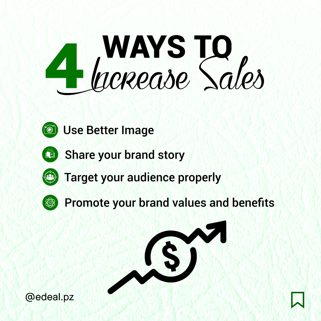 EdealPz's tweet photo. If you want to increase sales, here are some starting tips.

#edeal #sales #brands #salesdevelopment #branding https://t.co/nKW4By8jc5