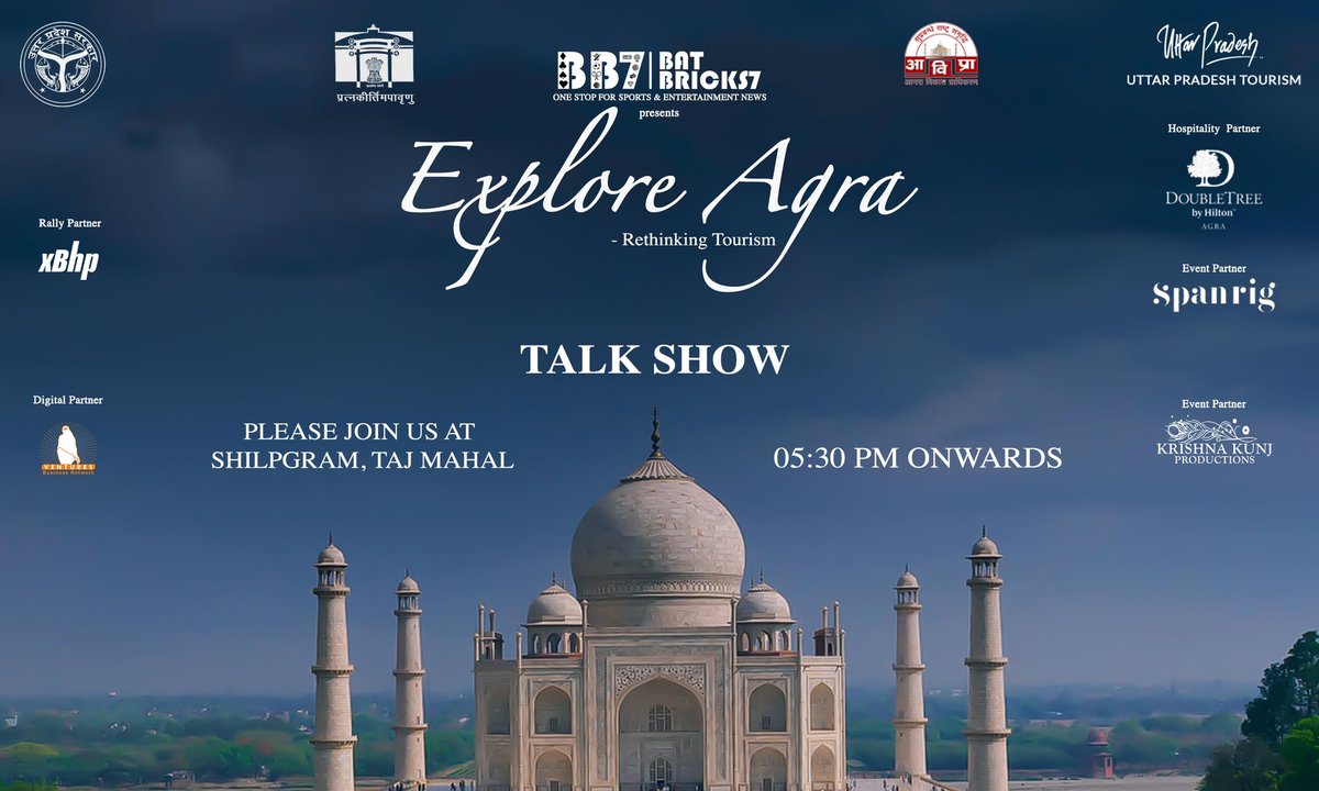 TajMahal's tweet photo. Please Join us for Talk Show on the occasion of World Tourism Day at Shilpgram, TajMahal, 5:30pm Onwards.

@theindianthakur @Delhi_Youtuber @CrayLyf @manan_in_2000 @Niharik886 @uptourismgov @UPGovt  @incredibleindia @tourismgoi 

#ExploreAgra #RethinkingTourism #IncredibleIndia https://t.co/sQrfBAMvOZ